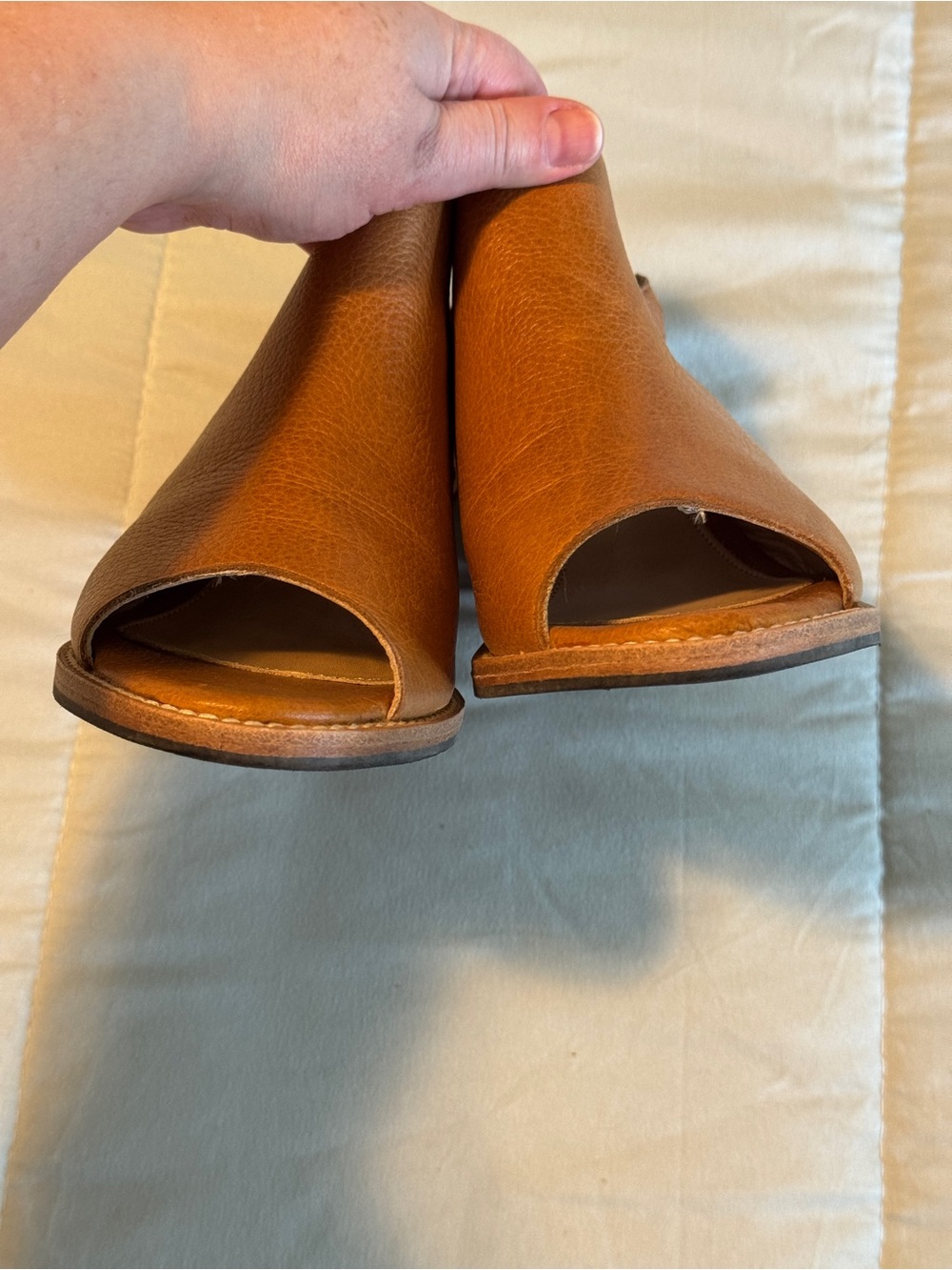 Classic Tan Leather Open-Toe Slingback - Picture 14 of 16